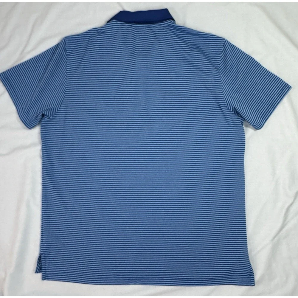 Southern Tide Golf Polo Shirt Men's XL‎ Blue White Performance Striped Preppy